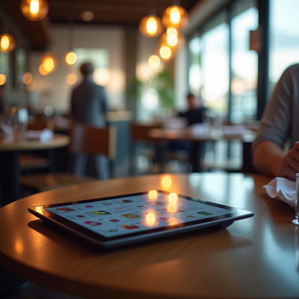 tablet de menu pontos principais
